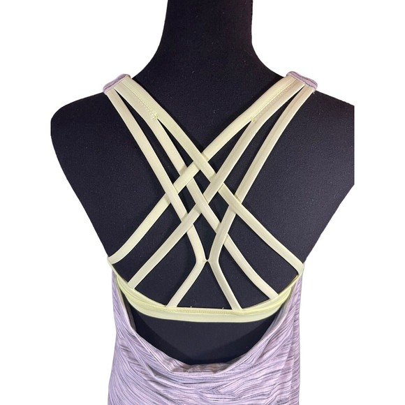 Lululemon Slay The Studio 2-In-1 Tank Women's Size 4 Gray Lime Green‎ Strappy - Picture 8 of 12